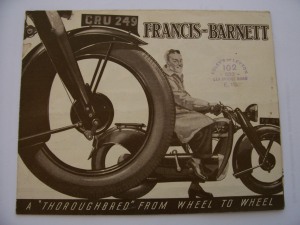 Image of a Francis Barnett brochure from 1938